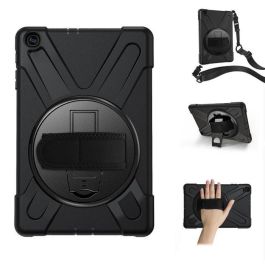 eSTUFF Funda Defender AUSTIN para Galaxy Tab A 10.1 2019, Resistente a Golpes, con Soporte Giratorio y Correa de Hombro, Negra