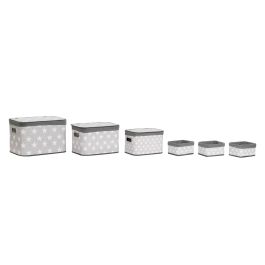 Juego de Cestas DKD Home Decor Blanco Gris Bambú Madera MDF Estrellas 51 x 35 x 33 cm Precio: 101.50000058. SKU: B122VPMSSB