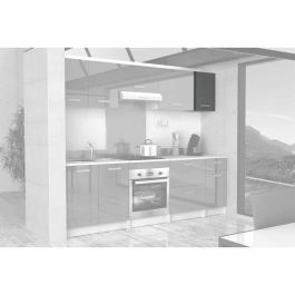 Start Armario alto de cocina Gris brillante, 40x33x55 cm, 1 Puerta, 1 Estante, Tablero de partículas, Fabricación francesa