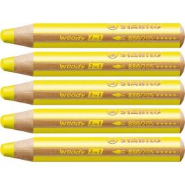 Lápices de colores Stabilo Woody Amarillo 3 en 1 (5 Unidades) Precio: 10.50000006. SKU: B159EXPP43