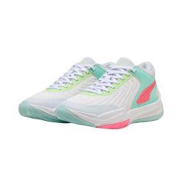 Zapatillas de Baloncesto para Niños Puma Court Pro 2 Blanco Verde XL