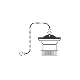 Mirtak Válvula de lavabo Ø70mm con cadena y tapón 1" - 1/2", PVC, blanco/negro Precio: 4.49999968. SKU: S7914703