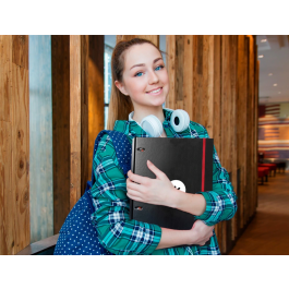 Antartik Carpeta con recambio a4 cuadro 5mm forrada 4 anillas 25mm redondas color negro 100 hojas 100 g/m²