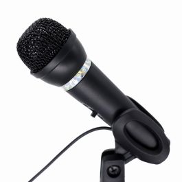 Gembird Micrófono Condensador con Soporte de Mesa Negro 3.5mm