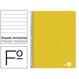 Cuaderno Espiral Liderpapel Folio Write Tapa Blanda 80H 60 gr Horizontal Con Margen Color Amarillo 10 unidades