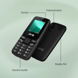 SPC 2341N Teléfono Móvil Talk 2 Go para Personas Mayores con Teclado Físico, Pantalla 1.77'', Altavoz Alto, Dual SIM, USB-C - Negro