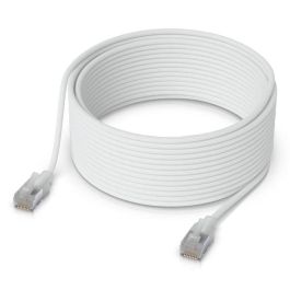 Ubiquiti Cable de Parcheo RJ45 Cat 6A, 10 GbE, PoE++, Ultra-Fino, Blindado Trenzado, Translúcido/Blanco, 15 m