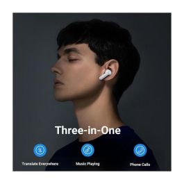 Timekettle M3 Auriculares con Traducción Offline Inalámbricos Bluetooth 5.2 para Llamadas/Música, Resistentes al Agua IPX4, 25h Batería, Blanco