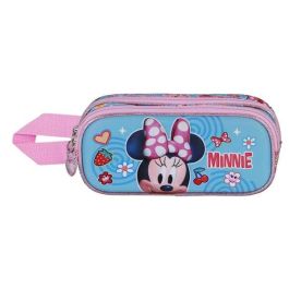 Karactermania Estuche Portatodo Doble 3D Minnie Mouse Happiness, Escolar con Relieve, 2 Compartimentos, Azul, 22x8x9,5 cm