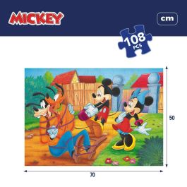 Puzzle Infantil Mickey Mouse Doble cara 108 Piezas 70 x 1,5 x 50 cm (6 Unidades)
