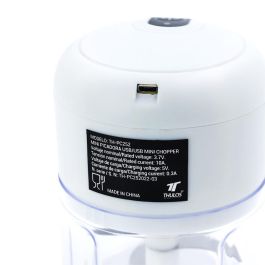 Thulos TH-PC252 Mini Picadora de Alimentos USB, 250 ml, 30W, Cuchilla de Acero Inoxidable, Recargable