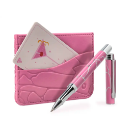 Belius Cocktails Bolígrafo Aluminio Rosa Plateado Tinta Azul Caja Diseño