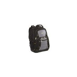 Targus Mochila Portátil Drifter II 16'' Acolchada, Soporte Lumbar, Múltiples Bolsillos y Base Resistente, Negra/Gris