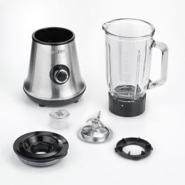 Severin SM3734 Licuadora 500W, 1L Recipiente Vidrio Extraíble, 22.000 rpm, 2 Velocidades + Pulso, Pica Hielo, Acero Inoxidable / Negro