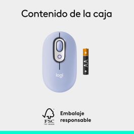 Logitech Ratón Inalámbrico Pop Mouse Lila - Alta Precisión, Personalizable, Multidispositivo