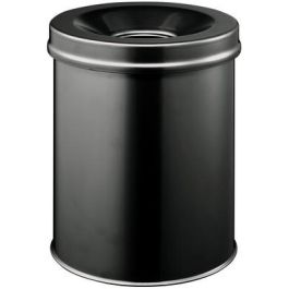 Durable Papelera Redonda Safe 15 Litros Negra