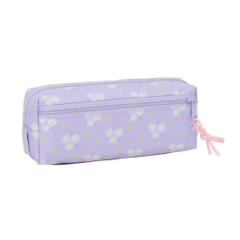 Safta Estuche Portatodo Triple Bolso Escolar Pequeño Colección Bouquet Dimensiones 85x220x60 mm