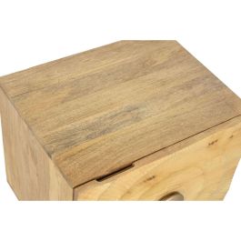 DKD Home Decor Mesita de Noche Colonial Mango Metal Natural Dorado 40 x 50 x 50 cm