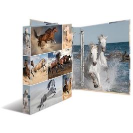 HERMA 19360 Álbum de anillas A4 Caballos, Multicolor, de Cartón, 3.5 cm de ancho