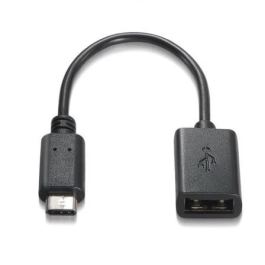 AISENS - CABLE USB 2.0 3A, TIPO USB-C/M-A/H, NEGRO, 15CM