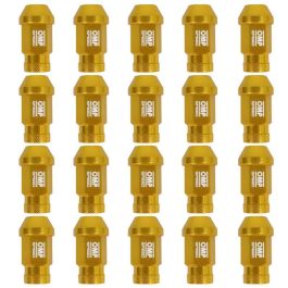 Omp OMPS09941409 Tuercas Rueda Coche Aluminio 7075 M14x1.25 Llave 19 Largo 40mm Juego 20 Amarillas