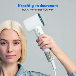 Medion MD19983 Secador de Pelo 1600W, 2 Velocidades, 85°C, Diseño LED Blanco