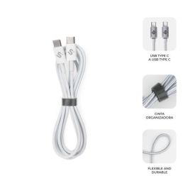 Subblim Cable USB-C a USB-C Cable Plus 100W Carga Rápida y Transferencia 480Mbps 2m Blanco