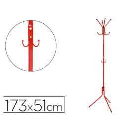 Q-connect Perchero Metálico Rojo con 8 Colgadores, 173x51 cm Precio: 59.95000055. SKU: B177NEDSPC