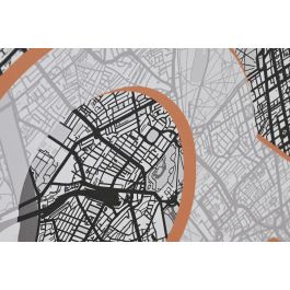 DKD Home Decor Cuadro Mapa Ciudad Negro Blanco 80 x 60 cm 2 Unidades Lienzo PS