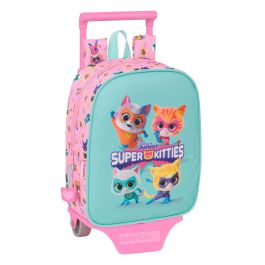 Mochila Escolar con Ruedas SuperKitties Rosa Turquesa 22 x 27 x 10 cm Precio: 35.50000003. SKU: B1CCN8K4LD