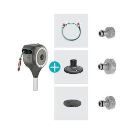 Gardena 18607-20 Caja Manguera Terrassen-Schlauchbox RollUp S (Blanco) 15 m Negro Manguera Flexible Resistente a Heladas Boquilla Incluida