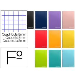 Cuaderno Espiral Liderpapel Folio Witty Tapa Dura 80H 75 gr Cuadro 8 mm Con Margen Colores Surtidos 10 unidades