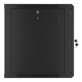 Lanberg WF01-6612-10B Armario Rack de Pared 12U Negro para Redes, 60 kg, con Rieles, Cierre y Gestión de Cables IP20