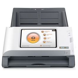 Plustek Escaner A350 Essential, 600x600 DPI, Escaner a Color, Escaneo Dúplex, Negro/Blanco, Pantalla LED 7"