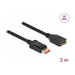 DeLOCK Alargador Cable DisplayPort 1.4 8K 60 Hz 7680x4320 240 Hz 3 m Negro - Extensión Macho Hembra con DSC y HBR3