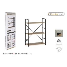 Estantería 3 niveles metal y madera negra - Confortime (2 Unidades) Precio: 48.50000045. SKU: B15BSF5TCY