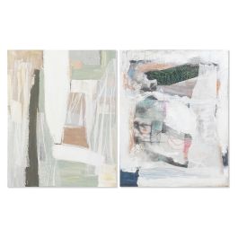 DKD Home Decor Cuadro Urban Abstracto Pintado a Mano sobre Lienzo y Madera de Pino, Set de 2 Unidades Verde Beige 100x80 cm Precio: 81.55884. SKU: S3028229