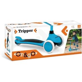 Mondo Scooter On and Go Tripper 3 ruedas invertidas iluminadas, dirección por peso, manillar regulable, hasta 30kg, ABEC-5, azul