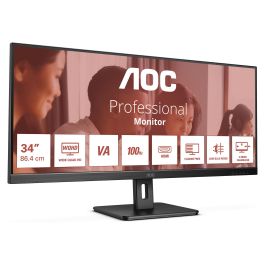 AOC U34E2M Monitor 86,4cm/34" Wide Quad HD (3440x1440) 100Hz DP 2xHDMI 4 ms Negro