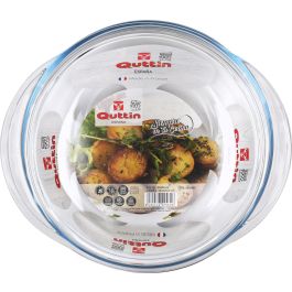 Quttin Cacerola Redonda de Vidrio con Tapa 2.2 + 0.8 Litros, 26.5 x 23 x 11 cm (3 Unidades)