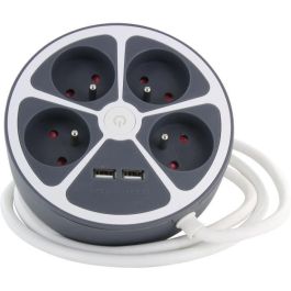Chacon CHA5411478496526 Regleta de Enchufes para Oficina 4 Tomas 16A + 2 USB-A 3680W, Cable 1.5m, Gris, con Interruptor Precio: 29.49999965. SKU: B1BK5LHFAH