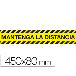 Cinta Adhesiva Señalización Mantenga Distancia Seguridad PVC 165 Micras 450x80 mm Precio: 23.94999948. SKU: B17CCQNNK5