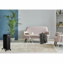 Oceanic Radiador de aceite 1500W, Termostato electrónico, Mando a distancia, Temporizador 24H, 7 elementos, Negro, Móvil