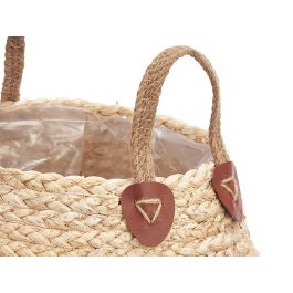 Giftdecor Cesto Plegable de Esparto Mixto con Asas, Redondo Natural 24 cm (8 Unidades)