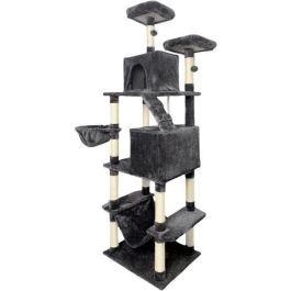 TAYLOR Rascador para gatos - 60 x 50 x 206 cm - Gris oscuro - 2 plataformas, 1 percha, 2 cabinas, 1 hamaca Precio: 111.98999999. SKU: B1CSARQM2E