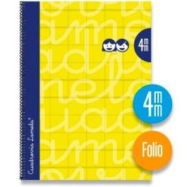 Lamela Cuaderno Espiral 80H Folio 90 gr Cuadrovía 4 mm C-Margen Cubierta Extradura Amarillo -Paquete 5U- Precio: 17.95000031. SKU: S8411406