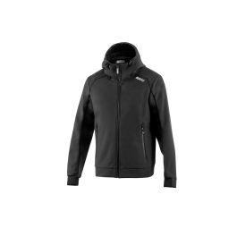 Sparco SBMJ0004B0K012XL Chaqueta Softshell con Capucha Ligera de Entretiempo Repelente al Agua con Forro Polar Talla XXL Bk