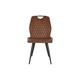 DKD Home Decor Silla Moderno Camel Negro Metal Poliester 58 x 88.5 x 48 cm (4 Unidades)