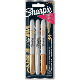 Sharpie Marcador Permanente Fine Metálico - Blíster 3 Unidades, Colores Surtidos Precio: 6.50000021. SKU: B1AVD56F3J