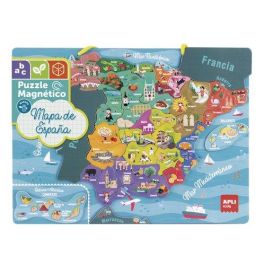Apli Puzzle magnético del Mapa de España, 50 piezas imantadas, 40x30 cm, con tablero y cordón para colgar, ideal para niños +5 años Precio: 17.5692. SKU: B17EZ8GBDR